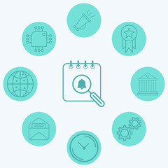 Search calendar vector icon sign symbol