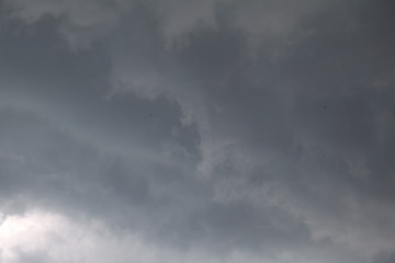 dark gray clouds of bad weather before the rain