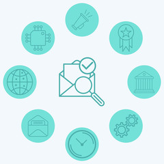 Search mail vector icon sign symbol