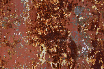 Rust on the  metal sheet.