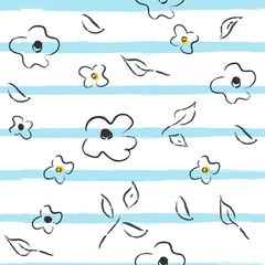 Floral Seamless Pattern. Hand Drawn.