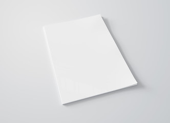 Magazine cover mockup isolated on white background 3d rendering