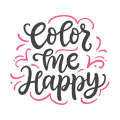 Color me happy. Hand Written Lettering