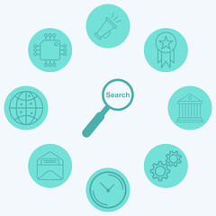 Fototapeta premium Search vector icon sign symbol