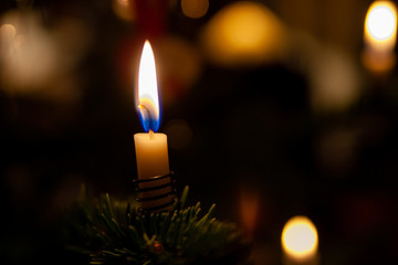 christmas candle on tree