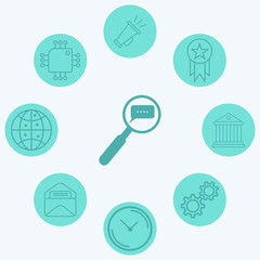 Search conversation vector icon sign symbol