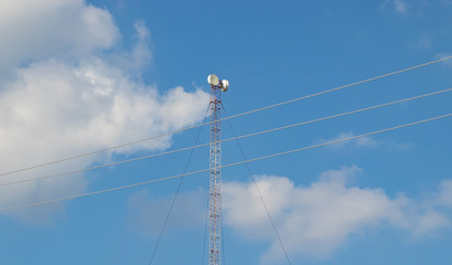 Cellular repeater, mast for broadcasting wireless communication and the Internet
