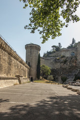 Fototapeta na wymiar Medieval security wall surrounding Avignon in France.