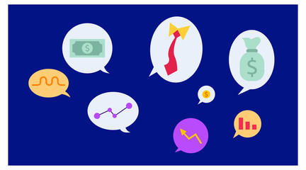 financial chat illustration. iconic and symbolic theme of business finance. design is easy to apply. design vector