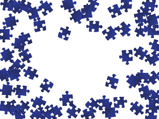 Game brainteaser jigsaw puzzle dark blue pieces 