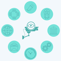 Security camera vector icon sign symbol