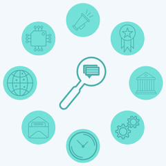 Search conversation vector icon sign symbol