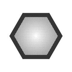 Vector hexagon button in pop art design.