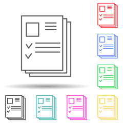 resume pile multi color style icon. Simple thin line, outline vector of interview icons for ui and ux, website or mobile application