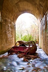 abandoned car