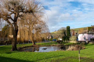 East Dean Village West Sussex green still looking beautiful and tranquil in December.