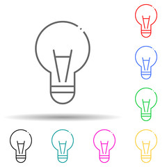 light bulb multi color style icon. Simple thin line, outline vector of Scientifics study icons for ui and ux, website or mobile application