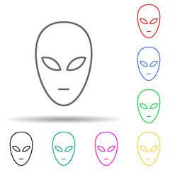 alien multi color style icon. Simple thin line, outline vector of Scientifics study icons for ui and ux, website or mobile application