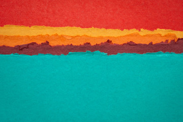 abstract landscape created with handmade Indian paper