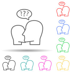 Conversation talking multi color style icon. Simple thin line, outline vector of artifical icons for ui and ux, website or mobile application