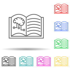 Fototapeta premium Deep learning Artificial intelligence brain multi color style icon. Simple thin line, outline vector of artifical icons for ui and ux, website or mobile application