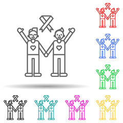 struggle against cancer multi color style icon. Simple thin line, outline vector of cancer day icons for ui and ux, website or mobile application