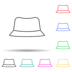 panama multi color style icon. Simple thin line, outline vector of clothes icons for ui and ux, website or mobile application