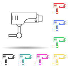 Surveillance Camera multi color style icon. Simple thin line, outline vector of crime Investigation icons for ui and ux, website or mobile application