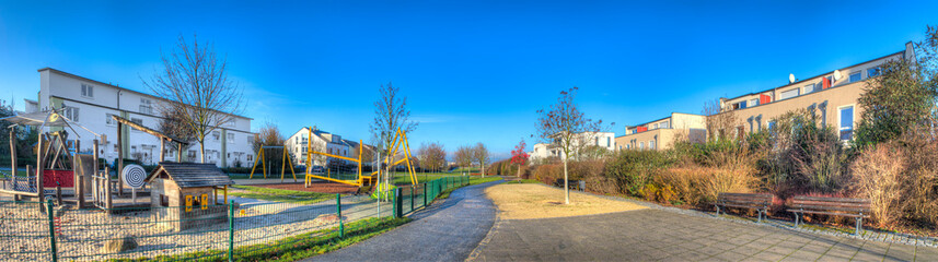 Obraz premium Ein Neubaugebiet im Norden Frankfurts