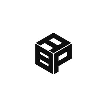 ABP triple cubic alphabet letter vector geometric font icon & Logo for your design.