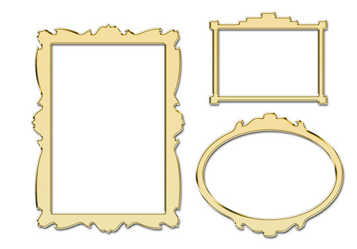 Ilustración de marcos metálicos en oro