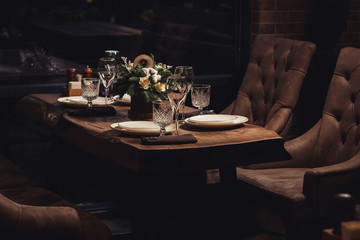 Table served for Christmas dinner