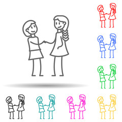 friendship of classmates multi color style icon. Simple thin line, outline vector of friendship icons for ui and ux, website or mobile application