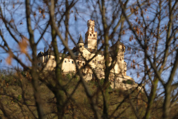 Fototapeta na wymiar Marksburg bei Braubach im Dezember 2019 - Stockfoto