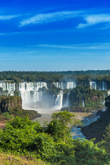 Fototapeta na wymiar Waterfalls Cataratas Foz de Iguazu, Brazil. Vertical.