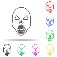 Dreadful horrible mask multi color style icon. Simple thin line, outline vector of halloween icons for ui and ux, website or mobile application