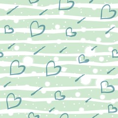 Seamless Pattern with Cute Stripes, funny shape. Repeating background for prints. Scandinavian Style.