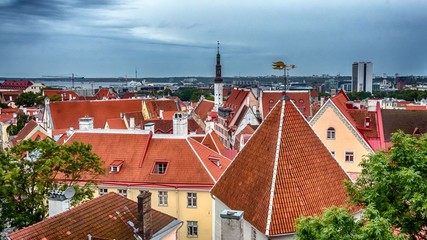 Rooftops vista in Tallinn, Estonia