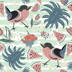 Seamless Floral Pattern. Hand Drawn. Vector Illustration
