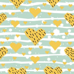 Cute Hearts Background. Seamless Pattern with hearts.