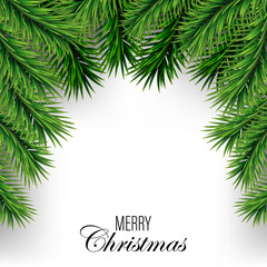 Christmas Greeting Card Tree green christmas background Vector