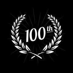 Obraz premium 100 years anniversary design template. One hundredth anniversary celebration logo. Vector and illustration.