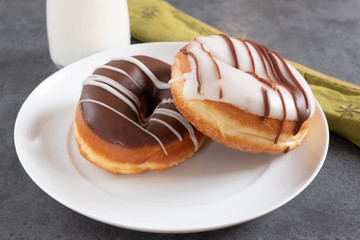two iced ring doughnut