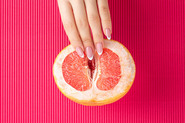 fruit composition fingers in grapefruit