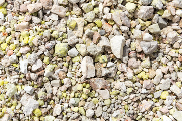 Green yellow suphur rocks from a ghost town