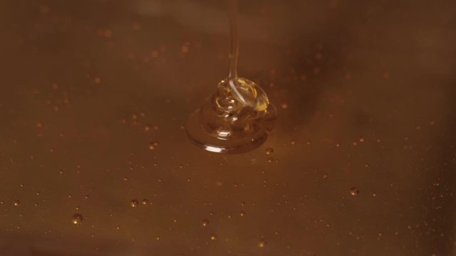 pouring sweet honey slow motion
