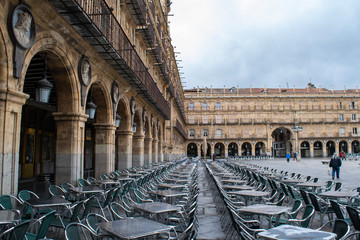 Arcades around the Plaza Mayor in Salamanca, Spain