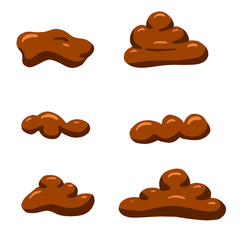 A Collection of Brown Cartoon Poo Poop Faeces 