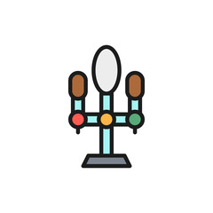 Vector beer dispenser, alcohol tap flat color line icon.