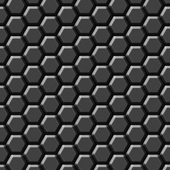 Modern 3d rendered hexagonal background, black and white geometric abstract texture